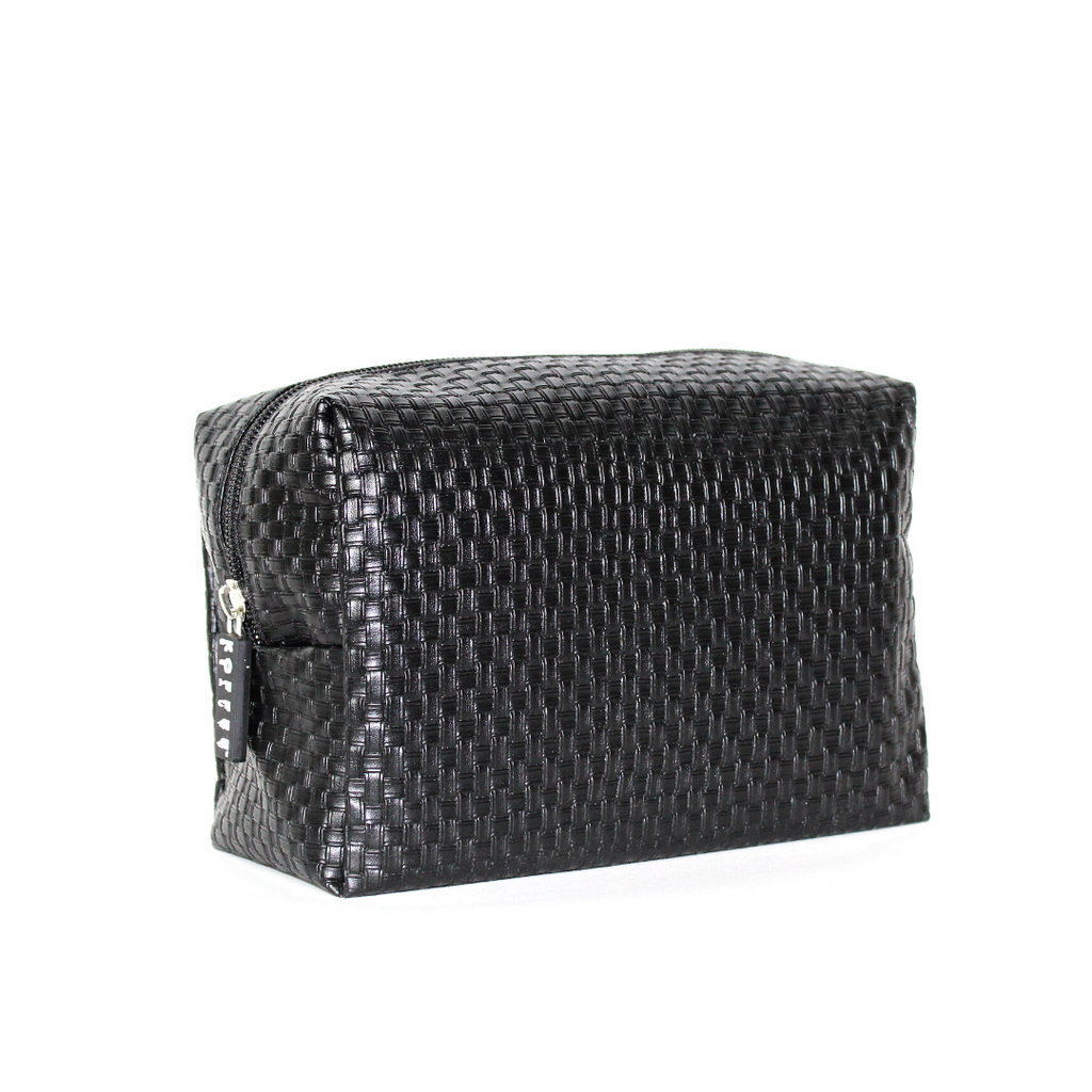 Black Vegan Leather Travel Bag